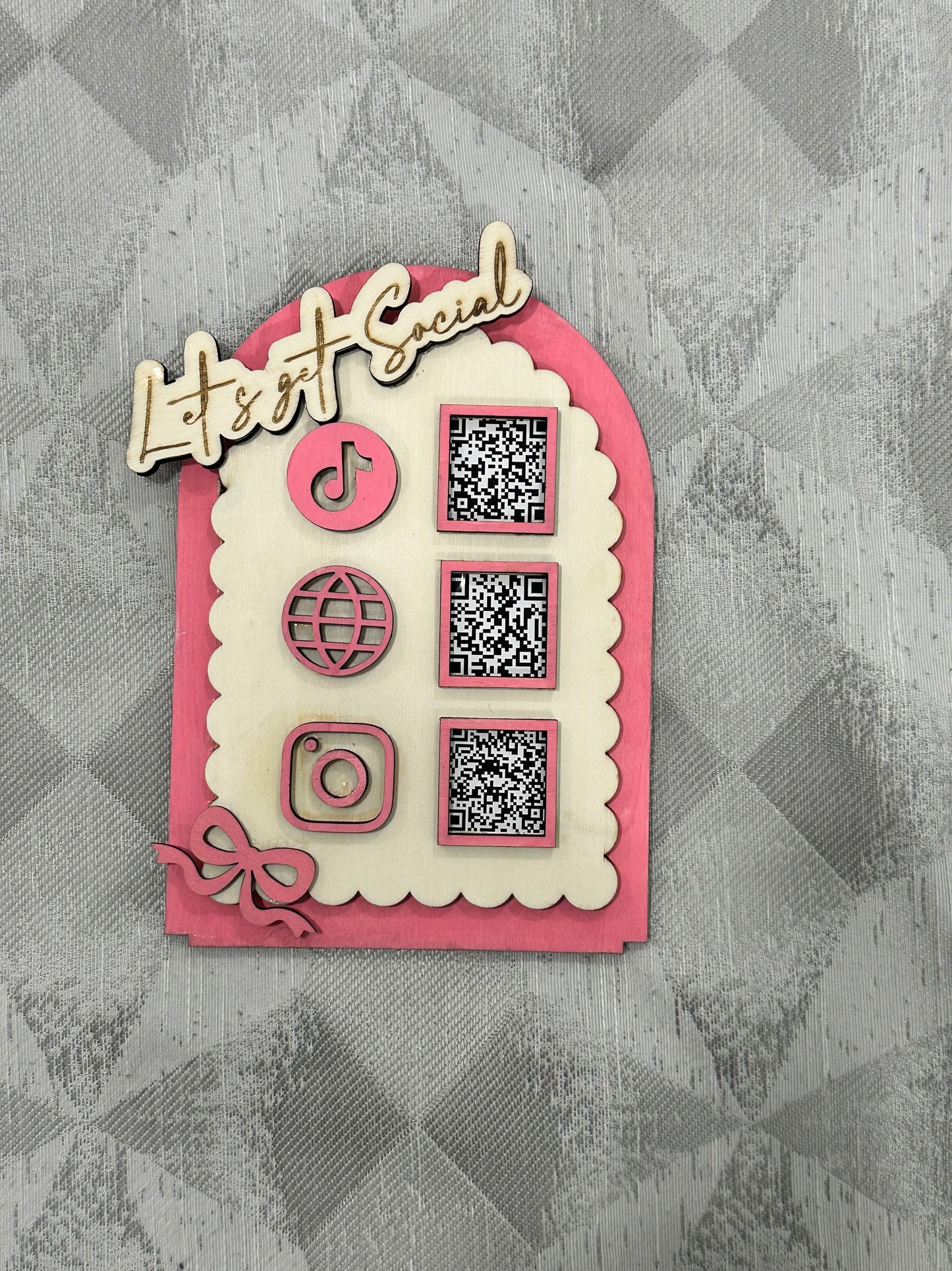 Personalized Social Media QR Code Sign – Wooden Laser Engraved
