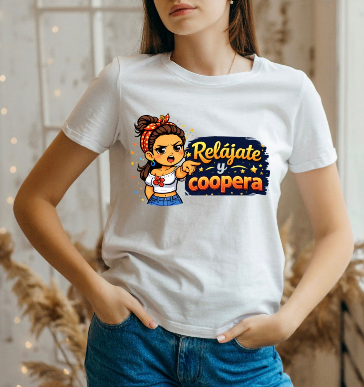 “Relájate y Coopera” Funny Latina Graphic T-Shirt