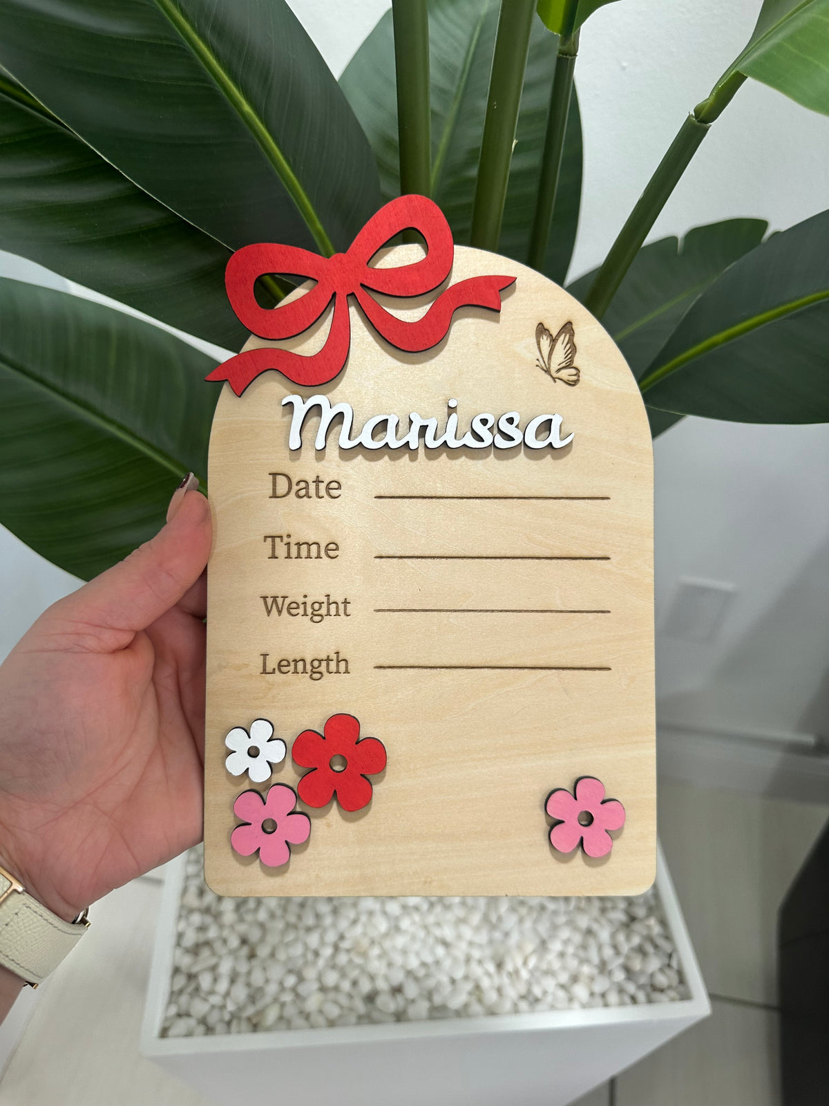 Personalized Baby Birth Stats Sign – Wooden Laser Engraved