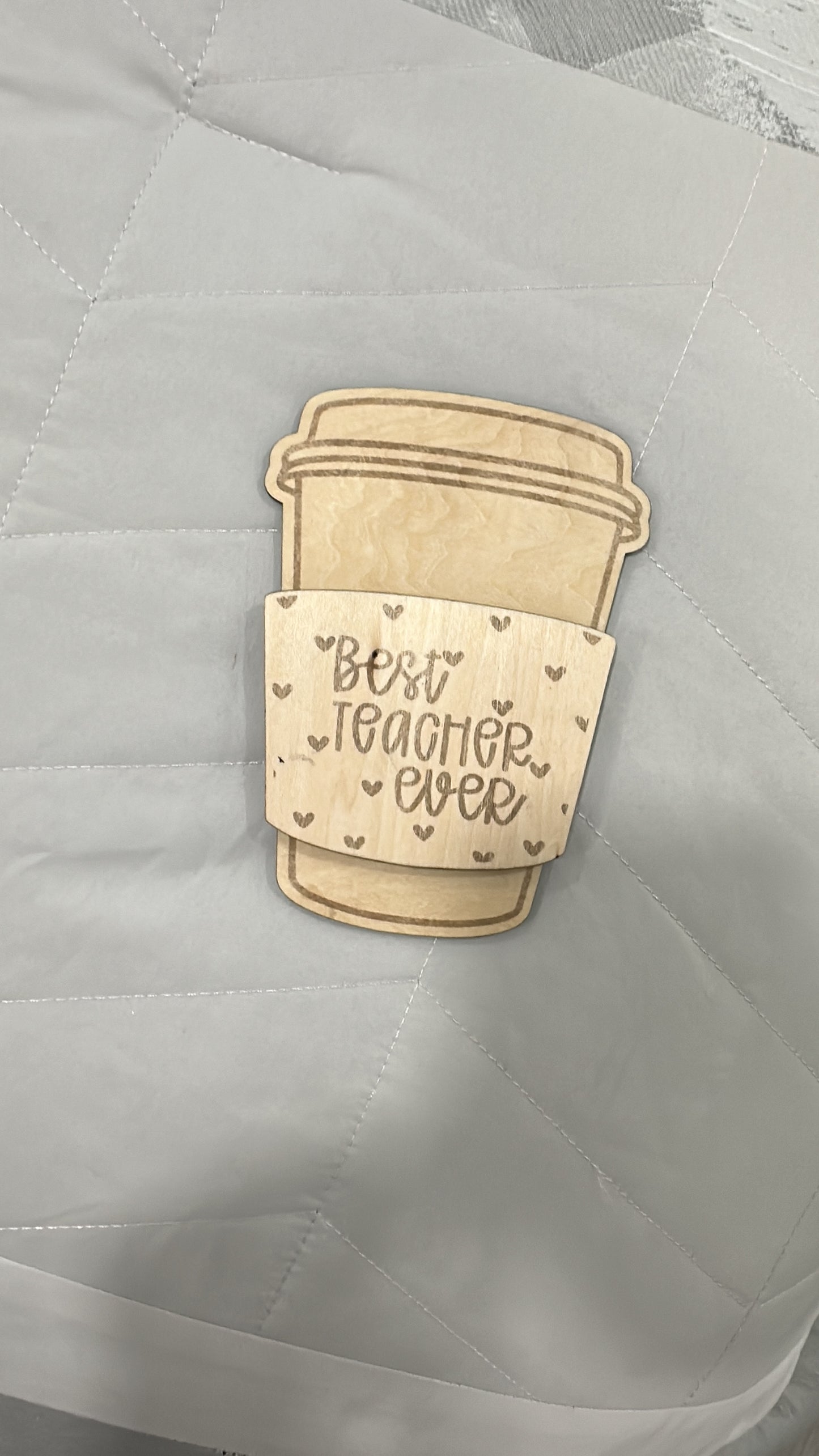 Best Teacher Ever Wooden Gift Card Holder – Laser Engraved