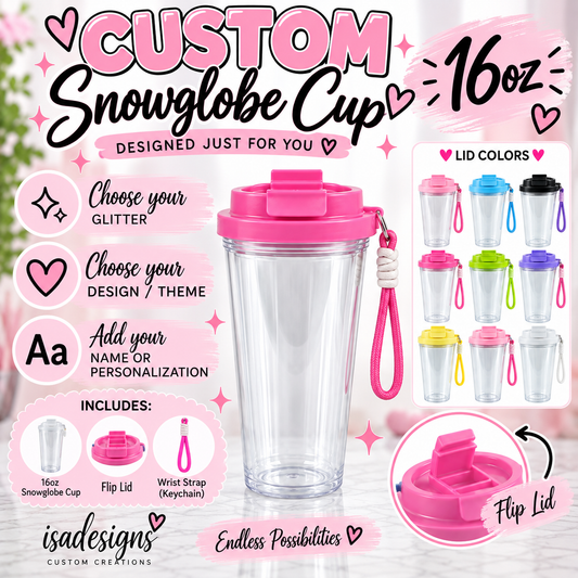 16oz Plastic Snow Globe Cup