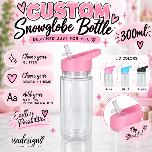 10 oz Plastic Kids Snow Globe Bottle