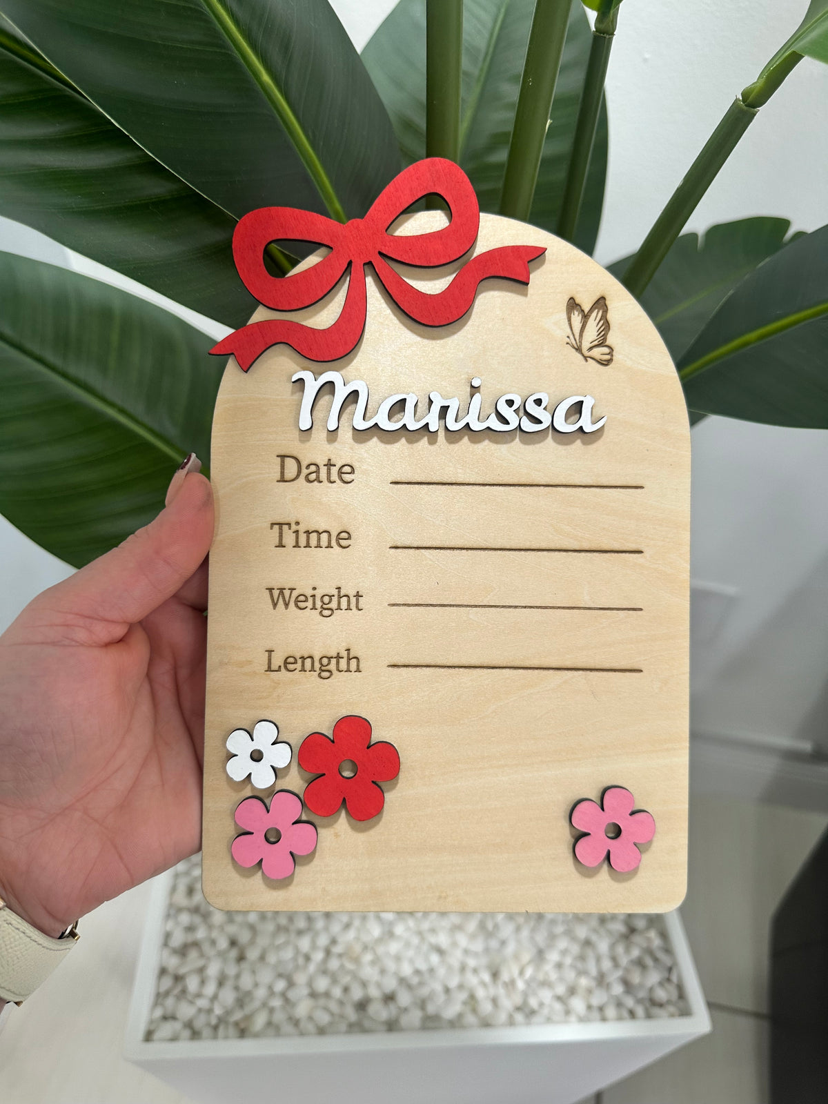 Personalized Baby Birth Stats Sign – Wooden Laser Engraved