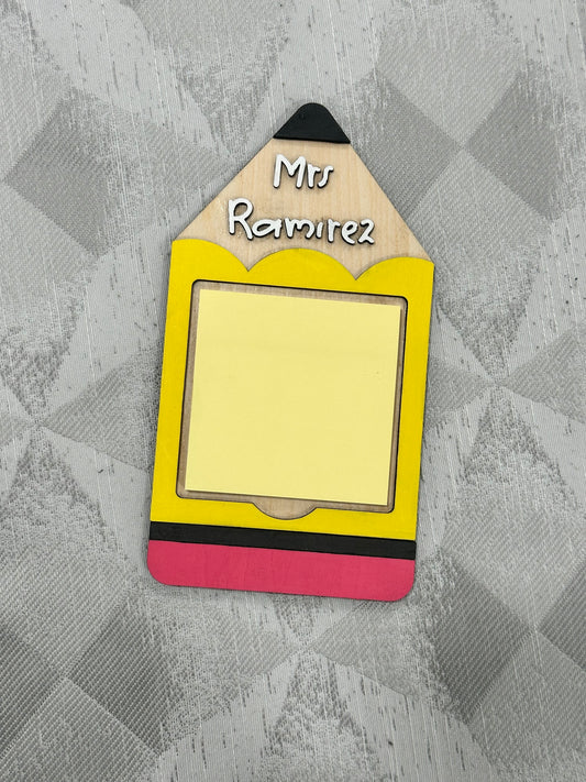 Personalized Pencil Sticky Note Holder – Teacher Gift