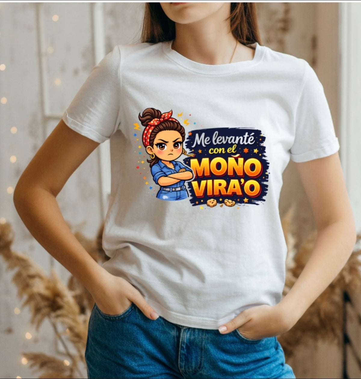 “Me Levanté con el Mono Virao” Funny Latina T-Shirt