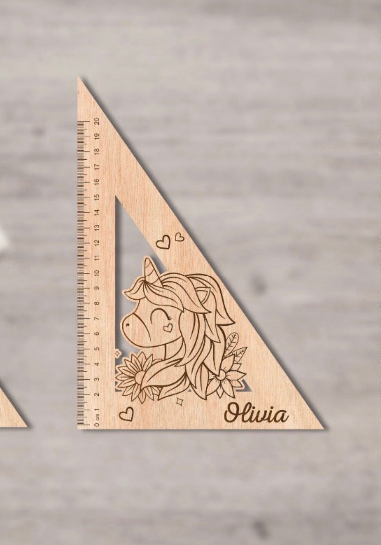 Personalized Wooden Ruler Triangle – Laser Engraved