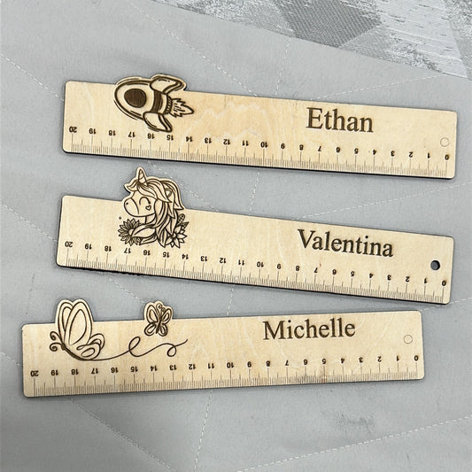 Personalized Wooden Ruler – Laser Engraved Name
