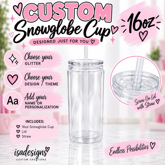 16oz Custom Snowglobe Cup