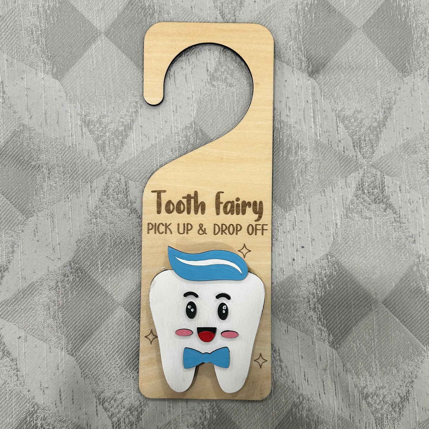 Tooth Fairy Door Hanger – Wooden Laser Engraved (Girl or Boy Option)