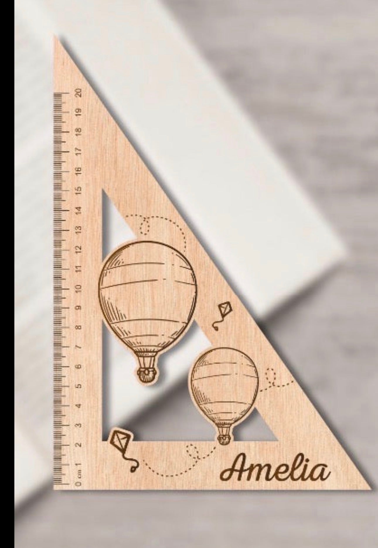 Personalized Wooden Ruler Triangle – Laser Engraved