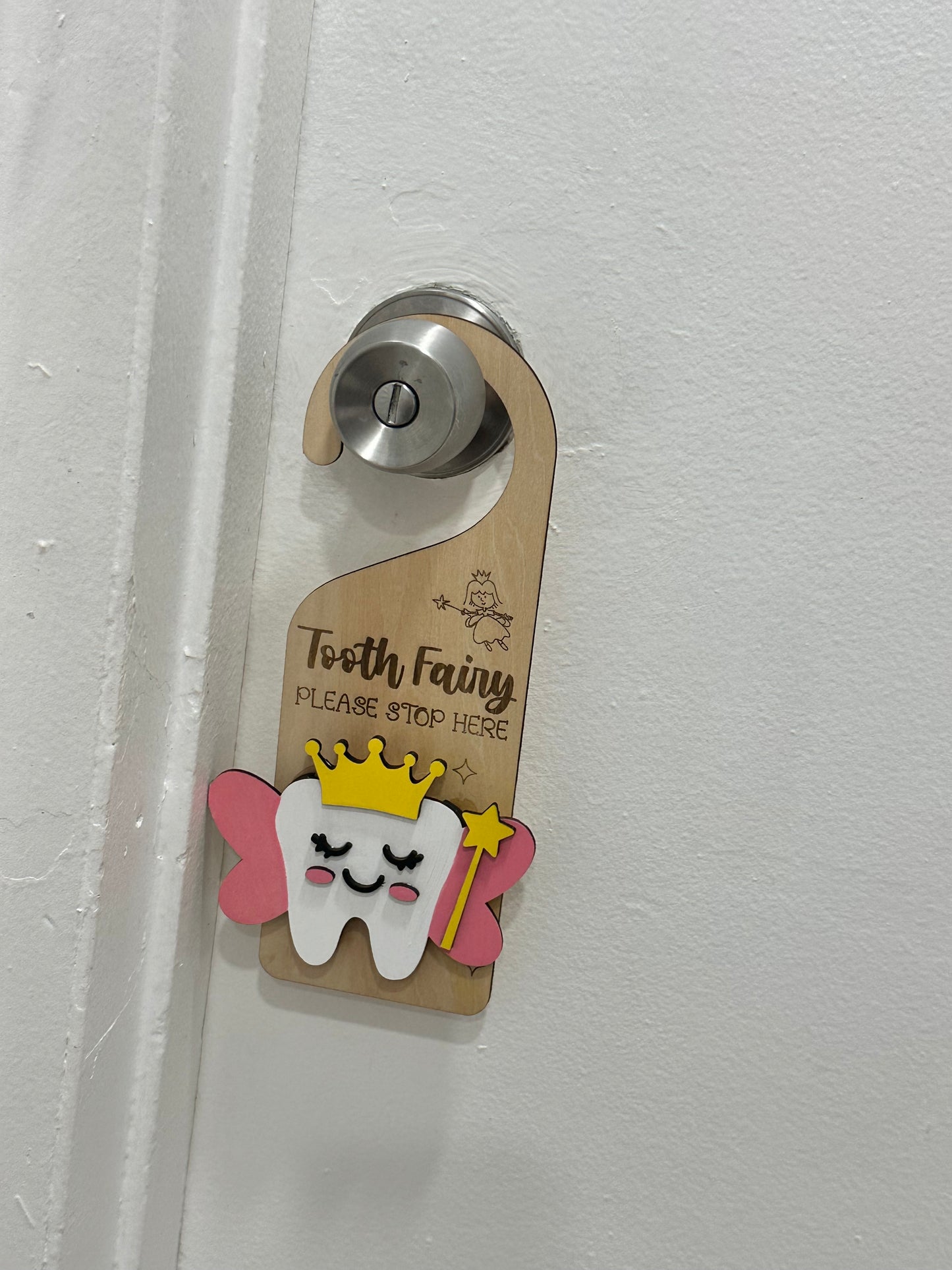 Tooth Fairy Door Hanger – Wooden Laser Engraved (Girl or Boy Option)