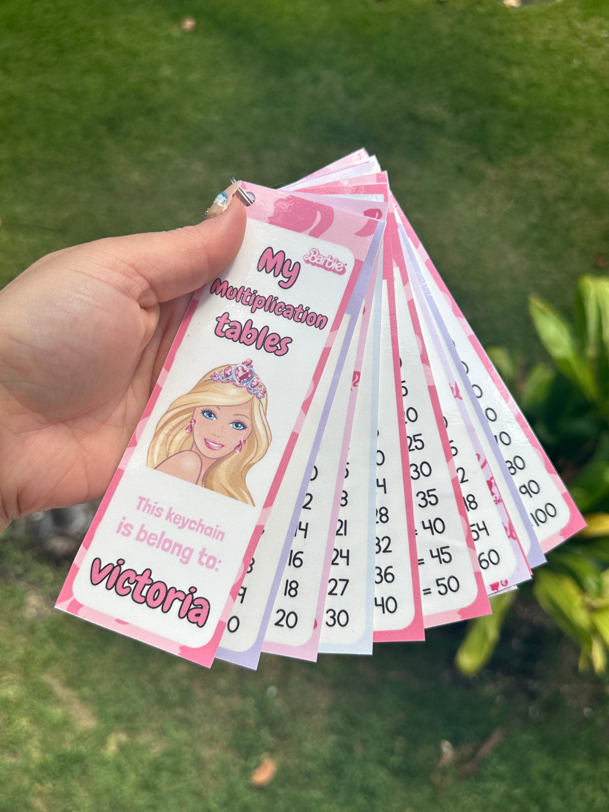 Personalized Multiplication Tables Keychain for Kids – Any Theme