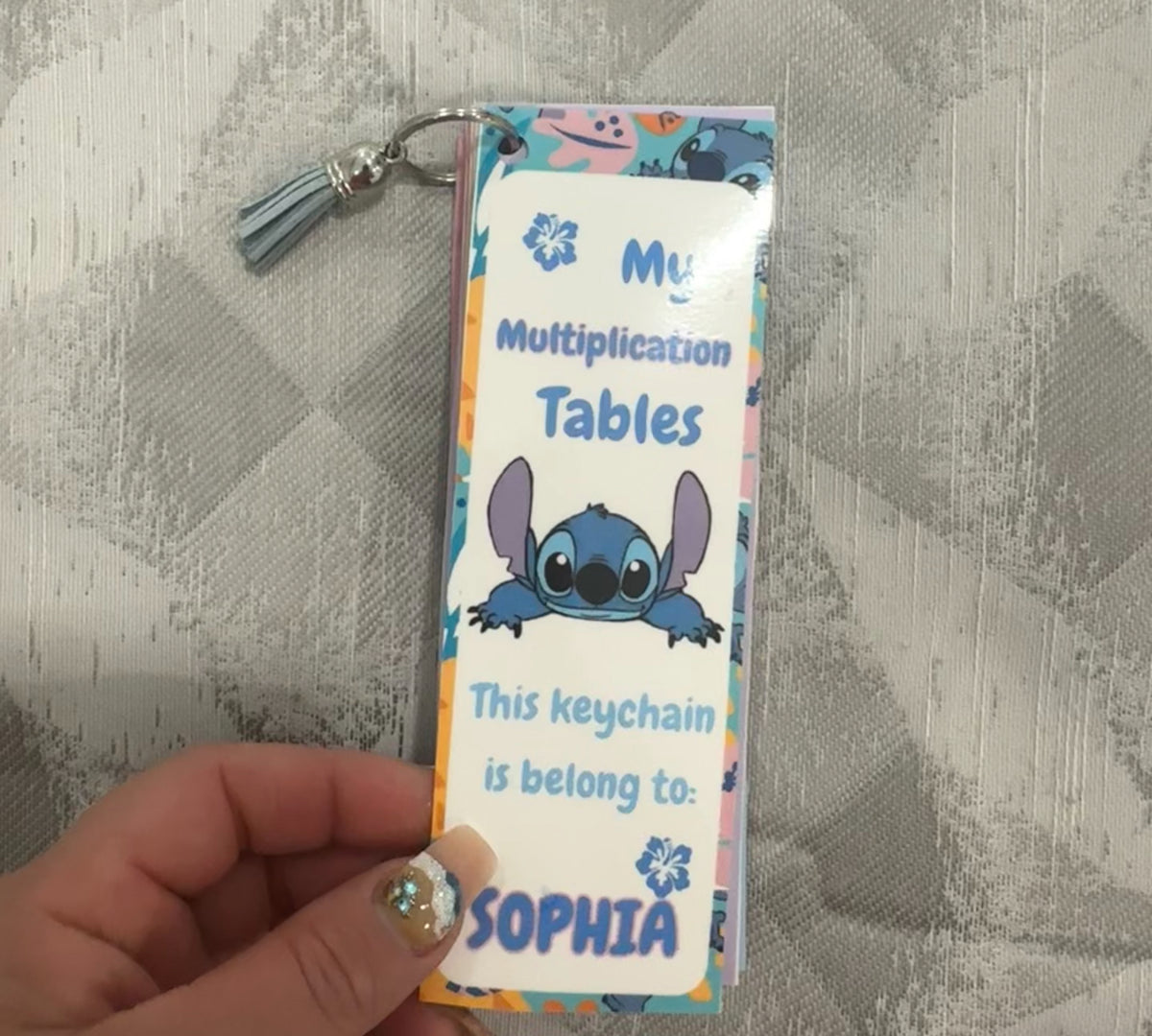 Personalized Multiplication Tables Keychain for Kids – Any Theme