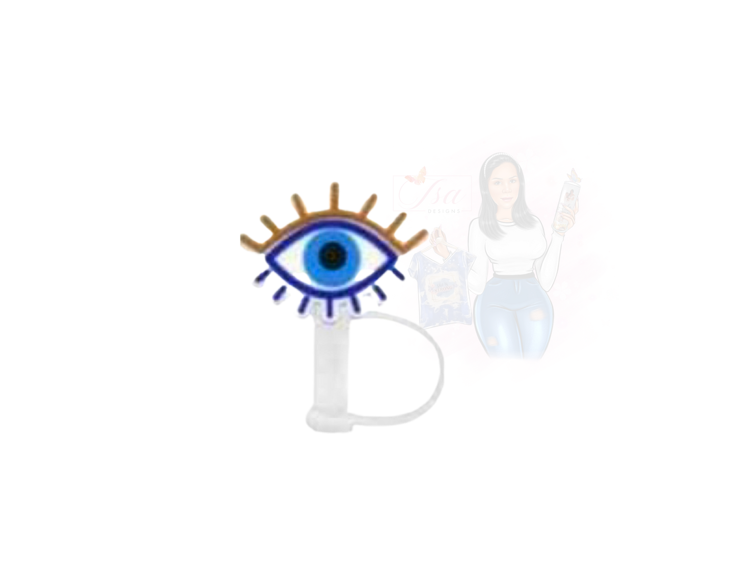 Evil Eye straw topper for