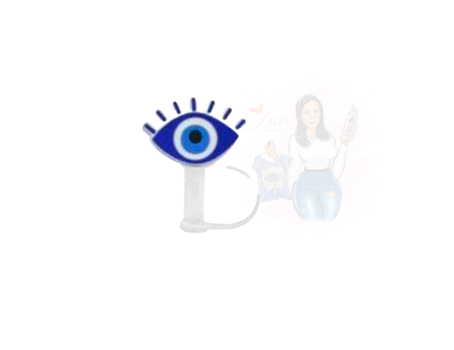 Evil Eye straw topper for