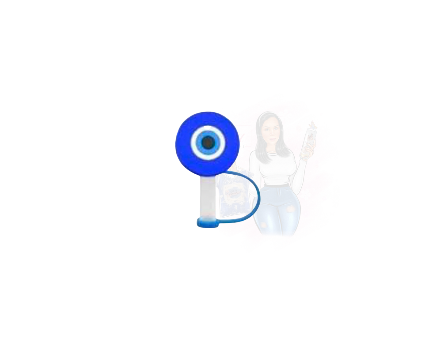 Evil Eye straw topper for